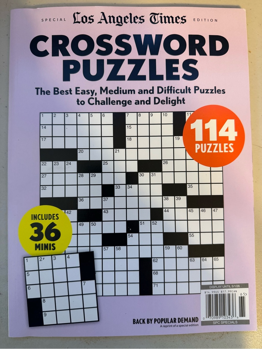 LA Times Crossword Puzzles Magazine - Pink